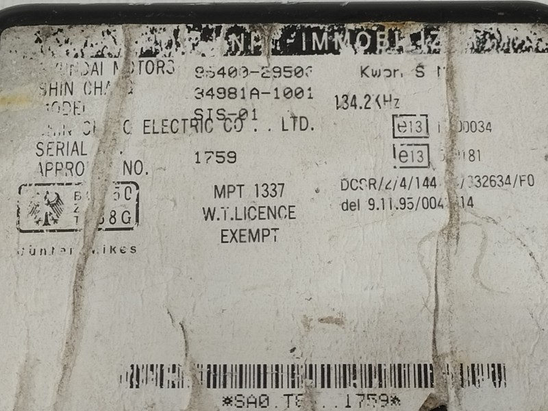 Recambio de centralita inmovilizador para hyundai lantra berlina (rd) 1.6 gls referencia OEM IAM 9640029503  