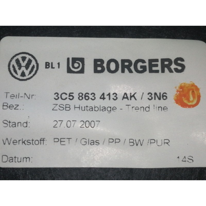 Recambio de bandeja trasera para volkswagen passat berlina (3c2) edition referencia OEM IAM 3C5863413  
