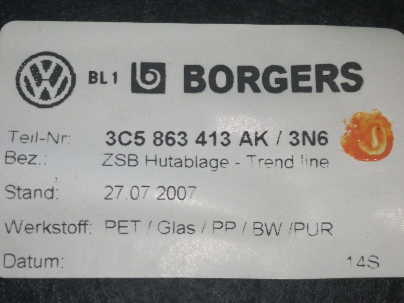 Recambio de bandeja trasera para volkswagen passat berlina (3c2) edition referencia OEM IAM 3C5863413  