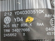 Recambio de cinturon seguridad trasero derecho para volkswagen passat berlina (3c2) edition referencia OEM IAM 3C5857806K   2