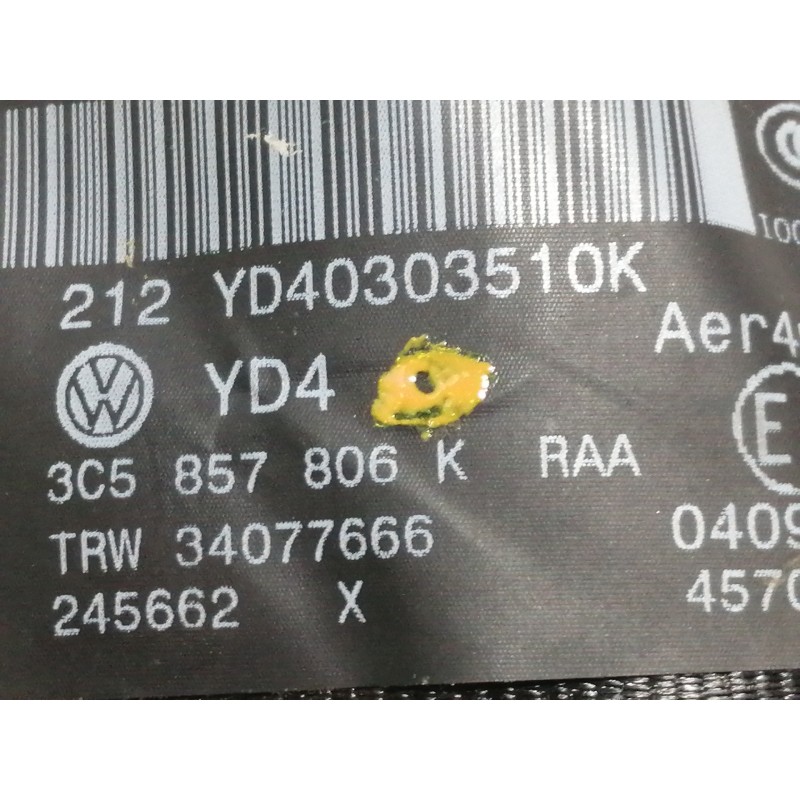 Recambio de cinturon seguridad trasero derecho para volkswagen passat berlina (3c2) edition referencia OEM IAM 3C5857806K  