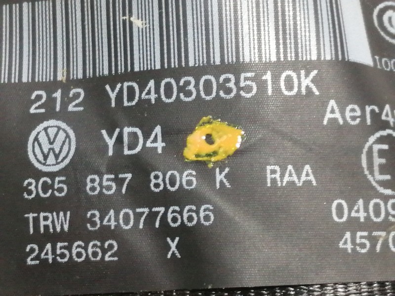 Recambio de cinturon seguridad trasero derecho para volkswagen passat berlina (3c2) edition referencia OEM IAM 3C5857806K  