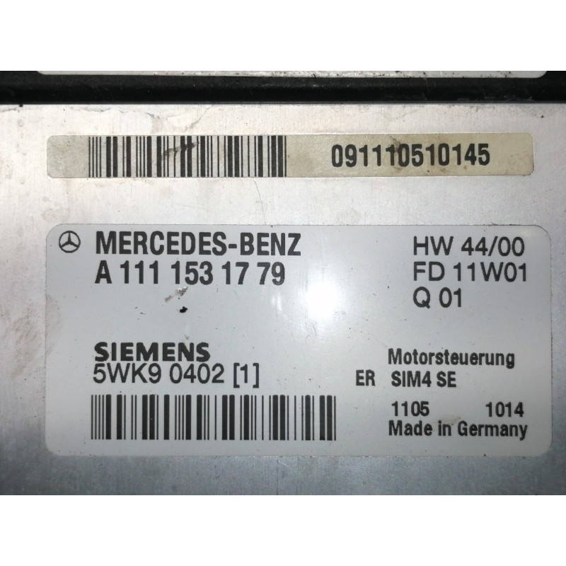 Recambio de centralita motor uce para mercedes-benz clase c (w203) sportcoupe c 180 (203.735) referencia OEM IAM A1111531779 5WK