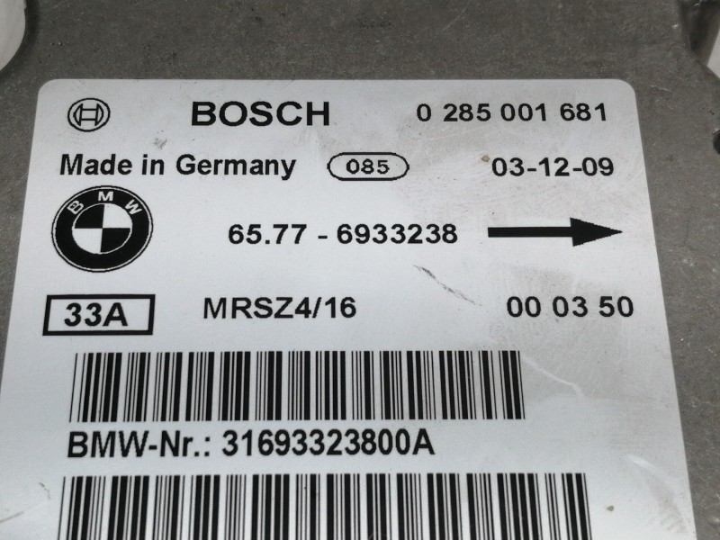 Recambio de centralita airbag para bmw x5 (e53) 3.0d referencia OEM IAM 0285001681 65776933238 