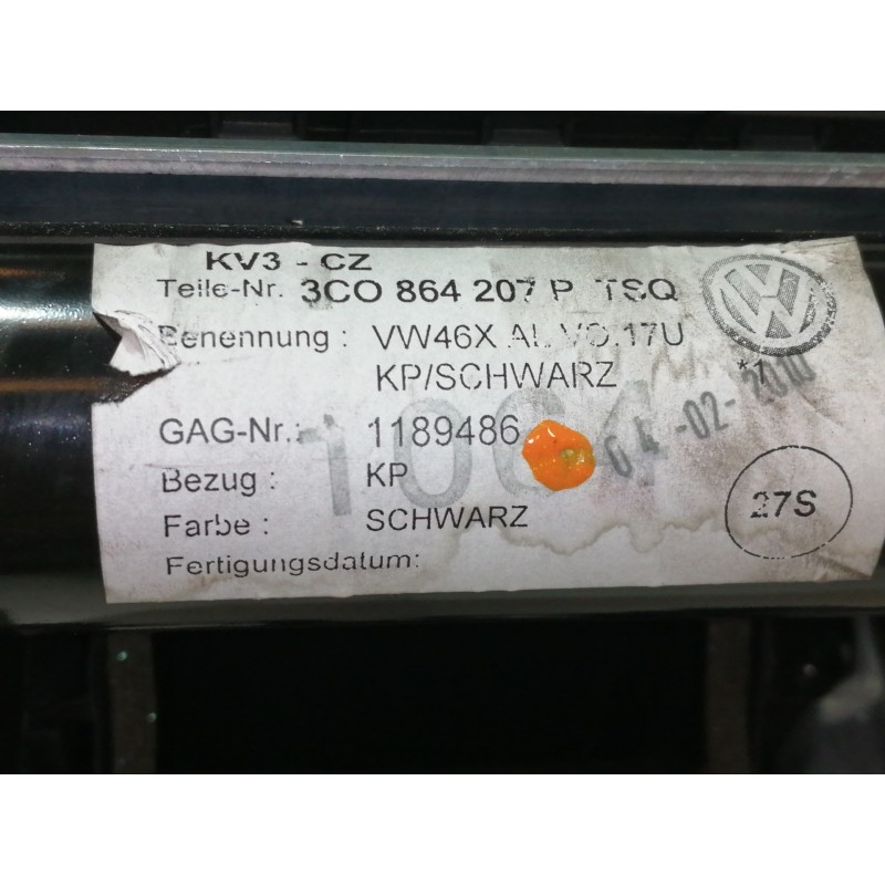 Recambio de apoyabrazos central para volkswagen passat berlina (3c2) edition referencia OEM IAM 3C0864207P 3C0863319 