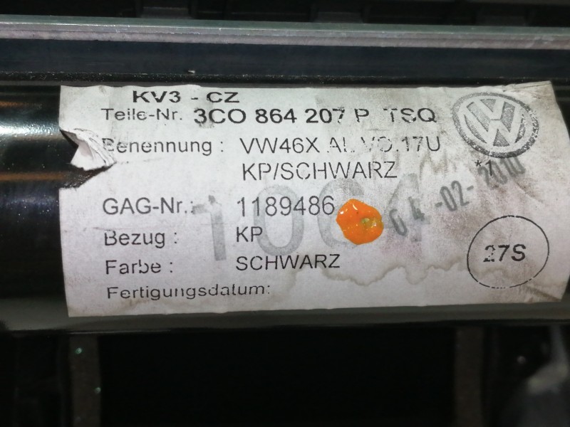 Recambio de apoyabrazos central para volkswagen passat berlina (3c2) edition referencia OEM IAM 3C0864207P 3C0863319 