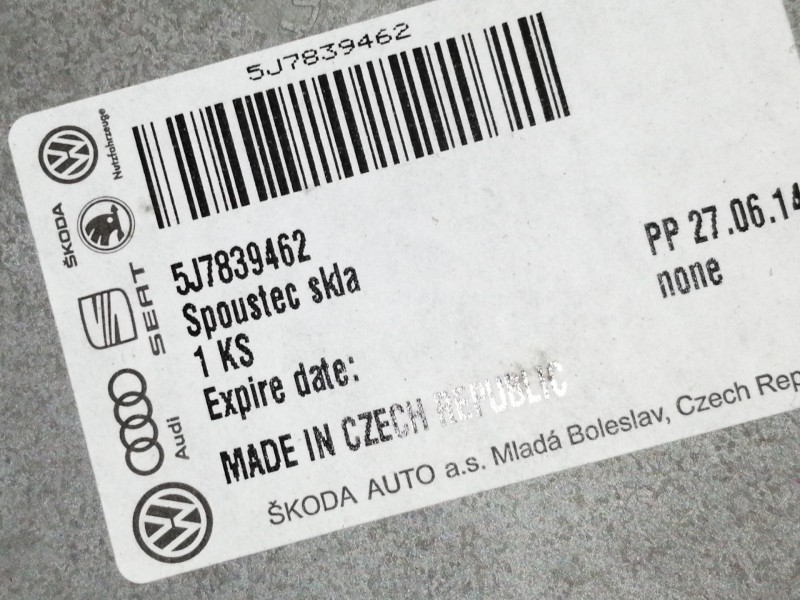 Recambio de elevalunas trasero derecho para skoda roomster (5j7) family referencia OEM IAM 5J7839462  