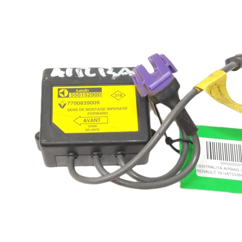 Recambio de centralita airbag para renault 19 hatchback (b/c53) tde referencia OEM IAM 7700839009  