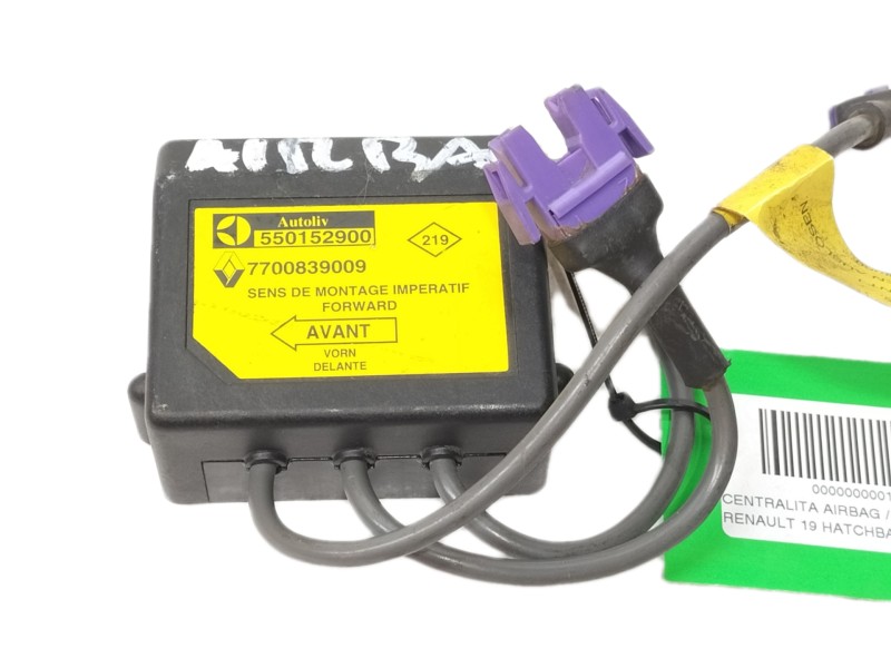 Recambio de centralita airbag para renault 19 hatchback (b/c53) tde referencia OEM IAM 7700839009  