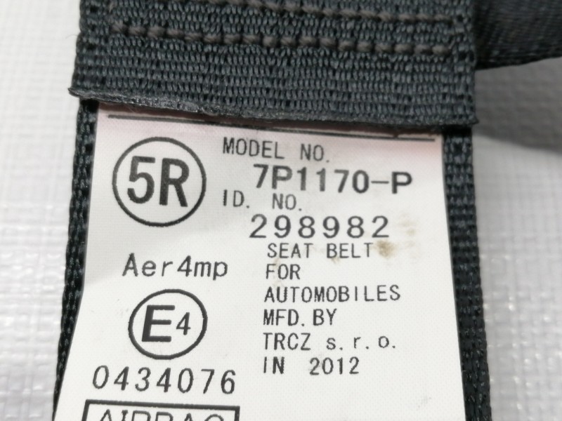 Recambio de cinturon seguridad delantero derecho para peugeot 107 urban referencia OEM IAM 7P1170P  