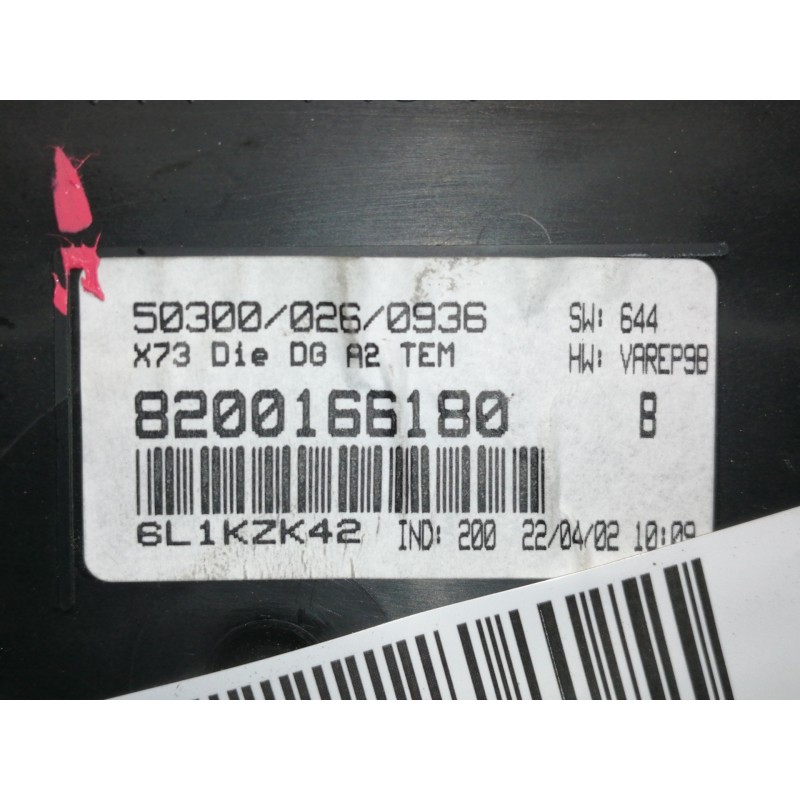 Recambio de cuadro instrumentos para renault vel satis (bj0) privilege referencia OEM IAM 8200166180  