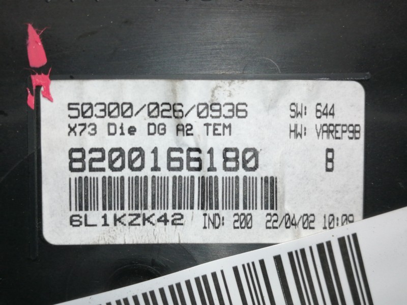 Recambio de cuadro instrumentos para renault vel satis (bj0) privilege referencia OEM IAM 8200166180  