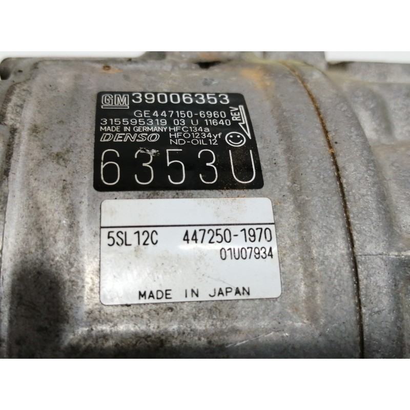 Recambio de compresor aire acondicionado para opel corsa e expression referencia OEM IAM 39006353  