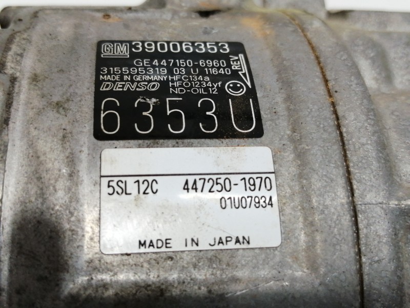 Recambio de compresor aire acondicionado para opel corsa e expression referencia OEM IAM 39006353  