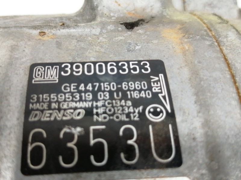 Recambio de compresor aire acondicionado para opel corsa e expression referencia OEM IAM 39006353  