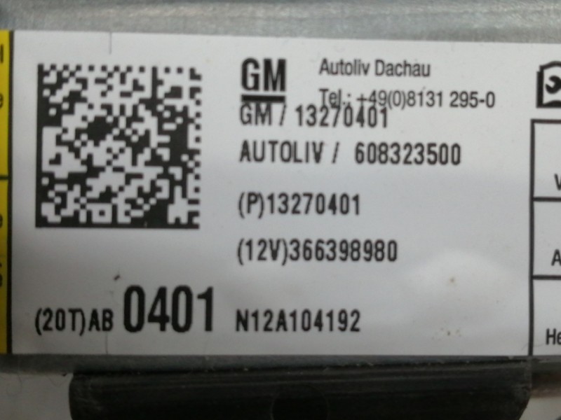 Recambio de airbag delantero izquierdo para opel insignia sports tourer cosmo referencia OEM IAM 13270401 608323500B 608323500