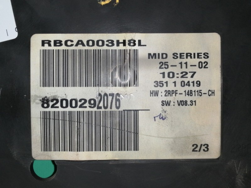 Recambio de cuadro instrumentos para renault megane ii berlina 3p authentique referencia OEM IAM 8200292076 2RPF14B115CH / 2RPF1