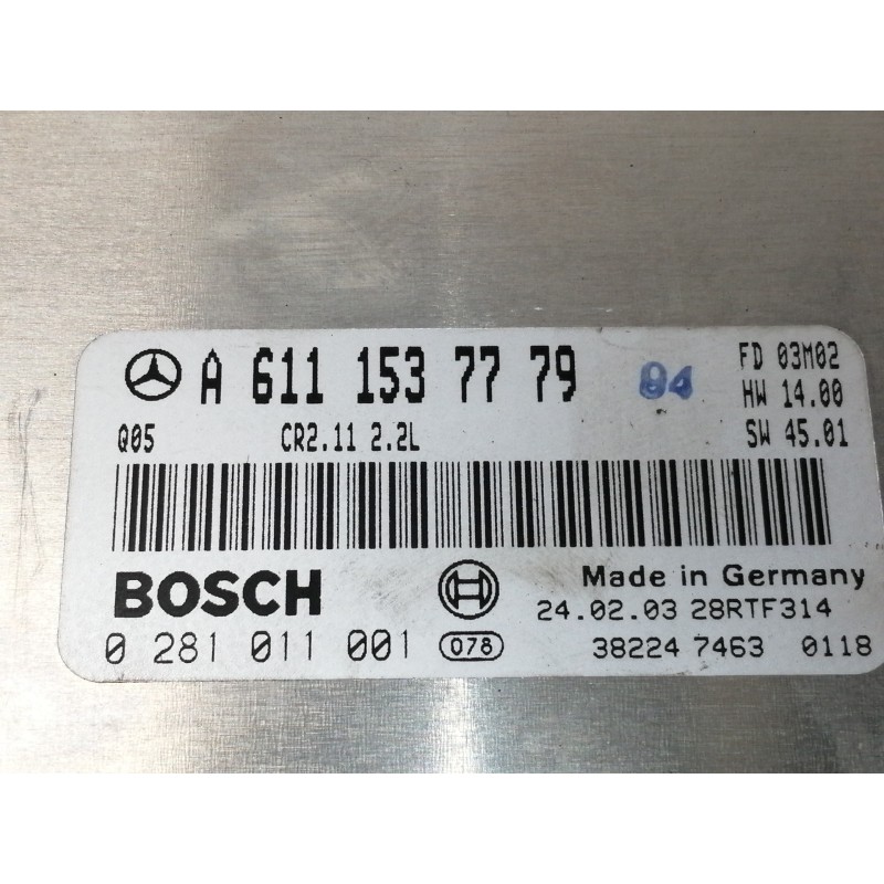 Recambio de centralita motor uce para mercedes-benz clase c (w203) sportcoupe c 220 cdi (203.706) referencia OEM IAM A6111537779
