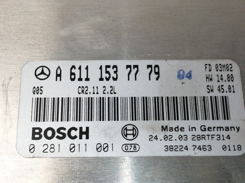 Recambio de centralita motor uce para mercedes-benz clase c (w203) sportcoupe c 220 cdi (203.706) referencia OEM IAM A6111537779
