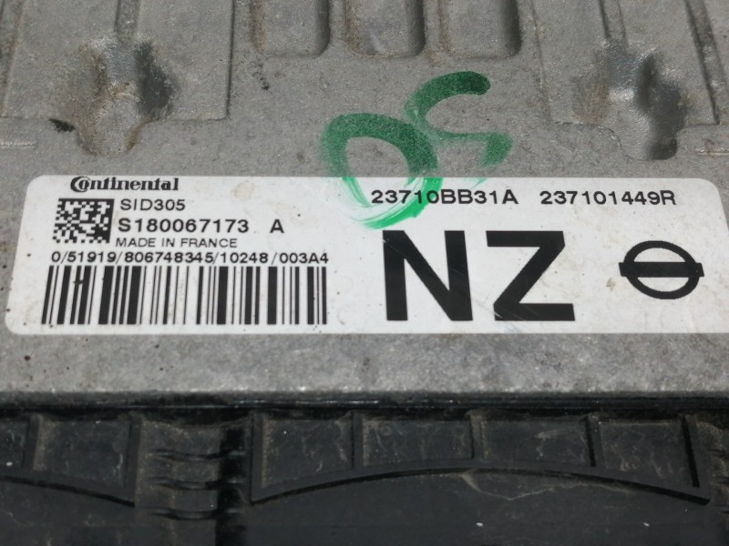 Recambio de centralita motor uce para nissan qashqai (j10) acenta referencia OEM IAM S180067173A 23710BB31A 237101449R