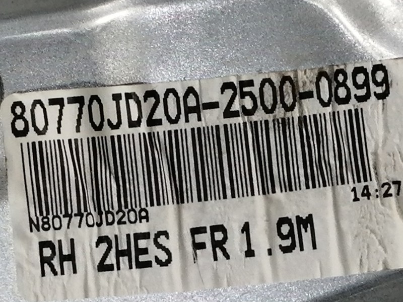 Recambio de elevalunas delantero derecho para nissan qashqai (j10) acenta referencia OEM IAM 80770JD000  ELECTRICO INGLES