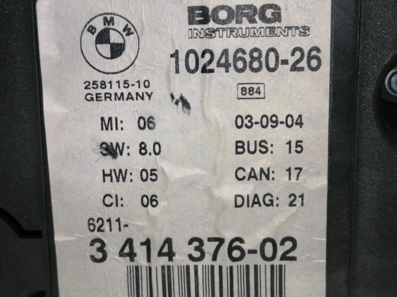 Recambio de cuadro instrumentos para bmw x3 (e83) 2.0d referencia OEM IAM 102468026  