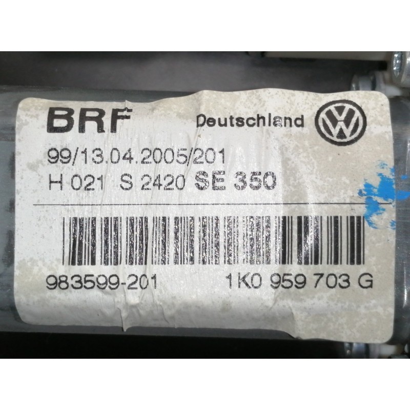 Recambio de elevalunas trasero izquierdo para seat leon (1p1) reference referencia OEM IAM 1K0959703G 983599201 / 986348XXX S242