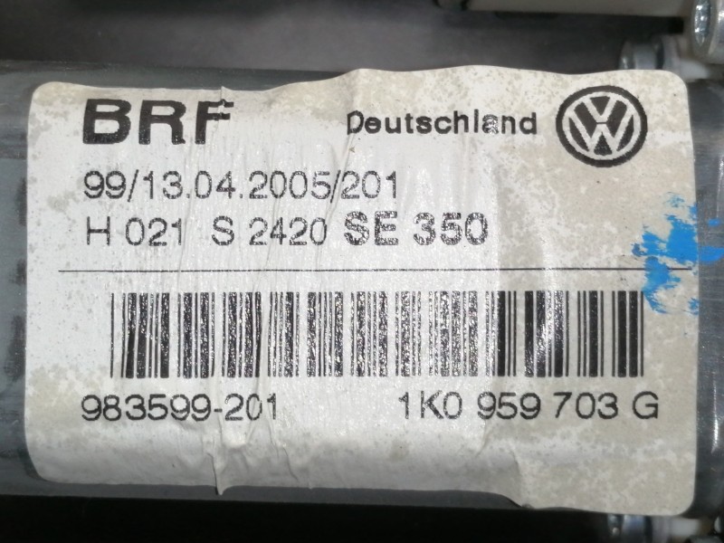 Recambio de elevalunas trasero izquierdo para seat leon (1p1) reference referencia OEM IAM 1K0959703G 983599201 / 986348XXX S242