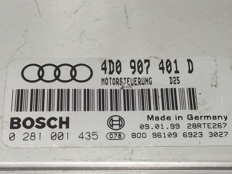 Recambio de centralita motor uce para audi a8 (d2) 2.5 tdi referencia OEM IAM 4D0907401D  