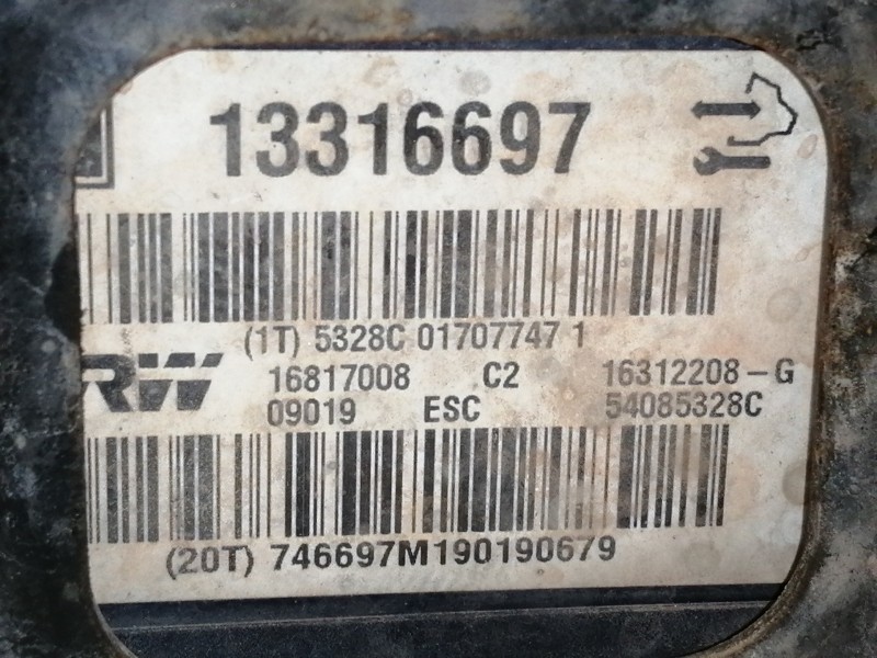Recambio de abs para opel insignia berlina cosmo referencia OEM IAM 13316697  