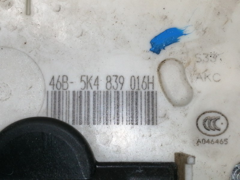 Recambio de cerradura puerta trasera derecha para volkswagen golf vi (5k1) rabbit bluemotion referencia OEM IAM 5K4839016H 46B5K