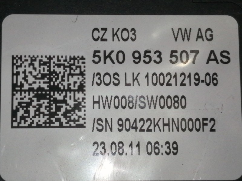 Recambio de mando multifuncion para volkswagen golf vi (5k1) rabbit bluemotion referencia OEM IAM 5K0953513L 5K0953507AS 1002117