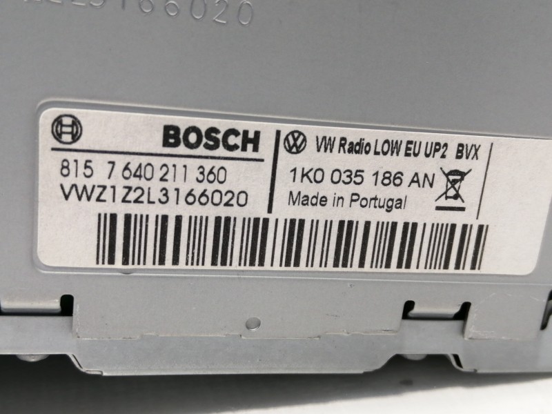 Recambio de sistema audio / radio cd para volkswagen golf vi (5k1) rabbit bluemotion referencia OEM IAM 1K0035186AN  