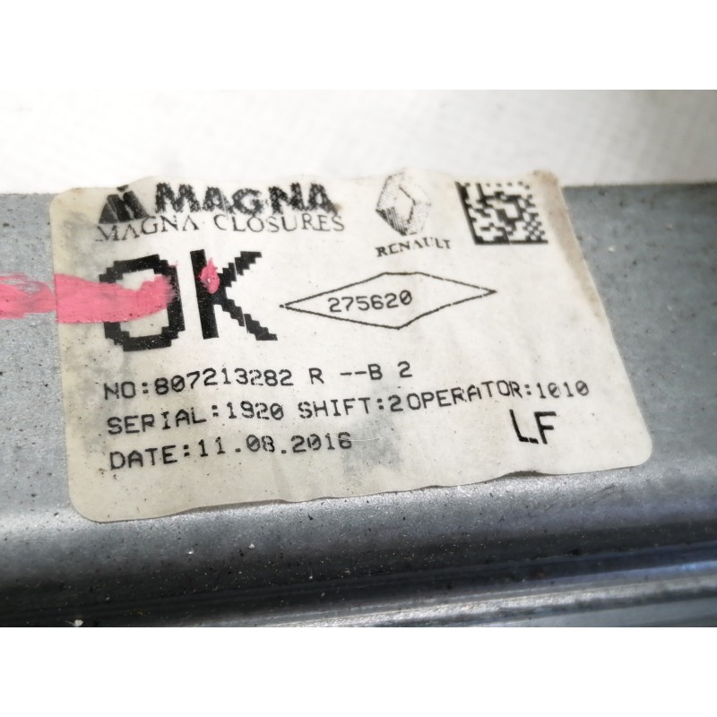 Recambio de elevalunas delantero izquierdo para dacia sandero ambiance referencia OEM IAM 807213282R  