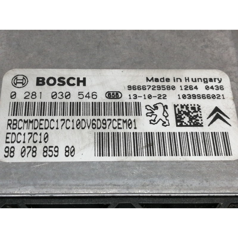 Recambio de centralita motor uce para peugeot 2008 (--.2013) allure referencia OEM IAM 0281030546 EDC17C10 9666729580