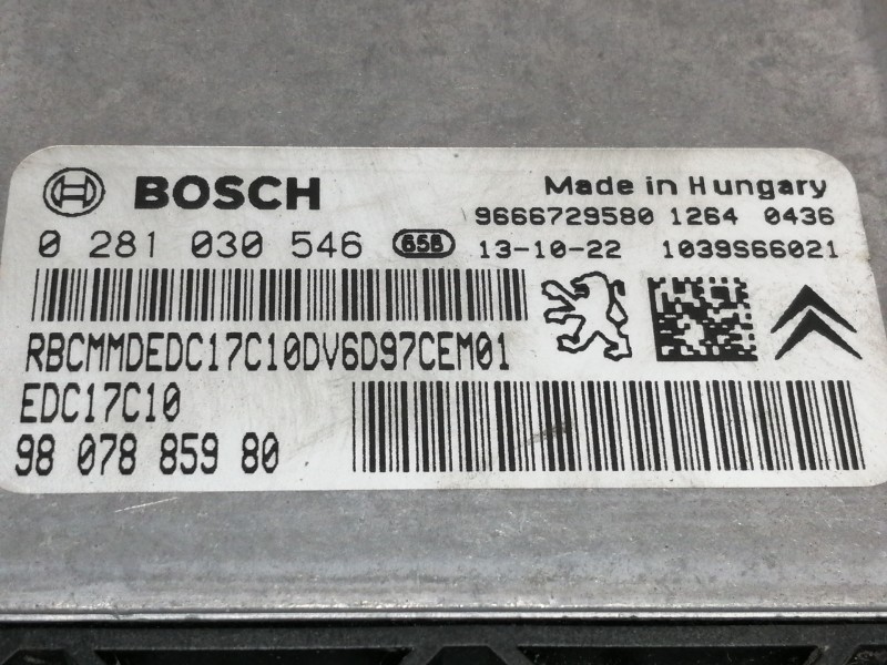 Recambio de centralita motor uce para peugeot 2008 (--.2013) allure referencia OEM IAM 0281030546 EDC17C10 9666729580