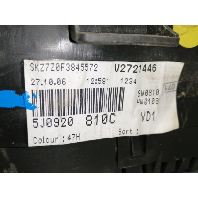 Recambio de cuadro instrumentos para skoda roomster (5j7) friend referencia OEM IAM 5J0920810C A2C53111440 