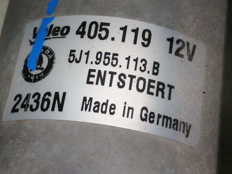 Recambio de motor limpia delantero para skoda roomster (5j7) friend referencia OEM IAM 5J1955113B 405119 2436N