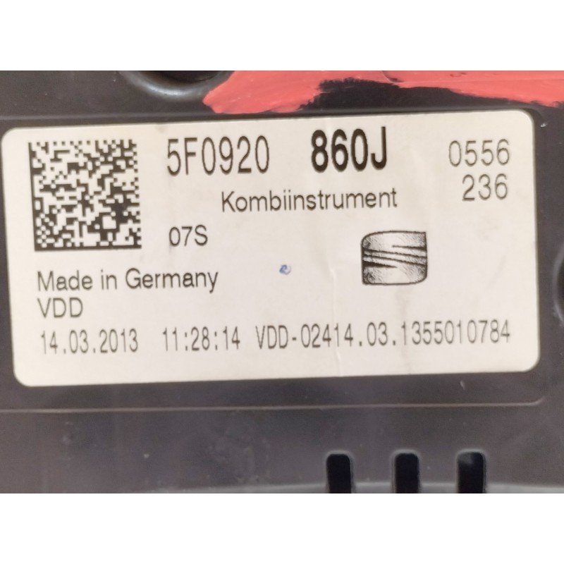Recambio de cuadro instrumentos para seat leon (5f1) style referencia OEM IAM 5F0920860J  