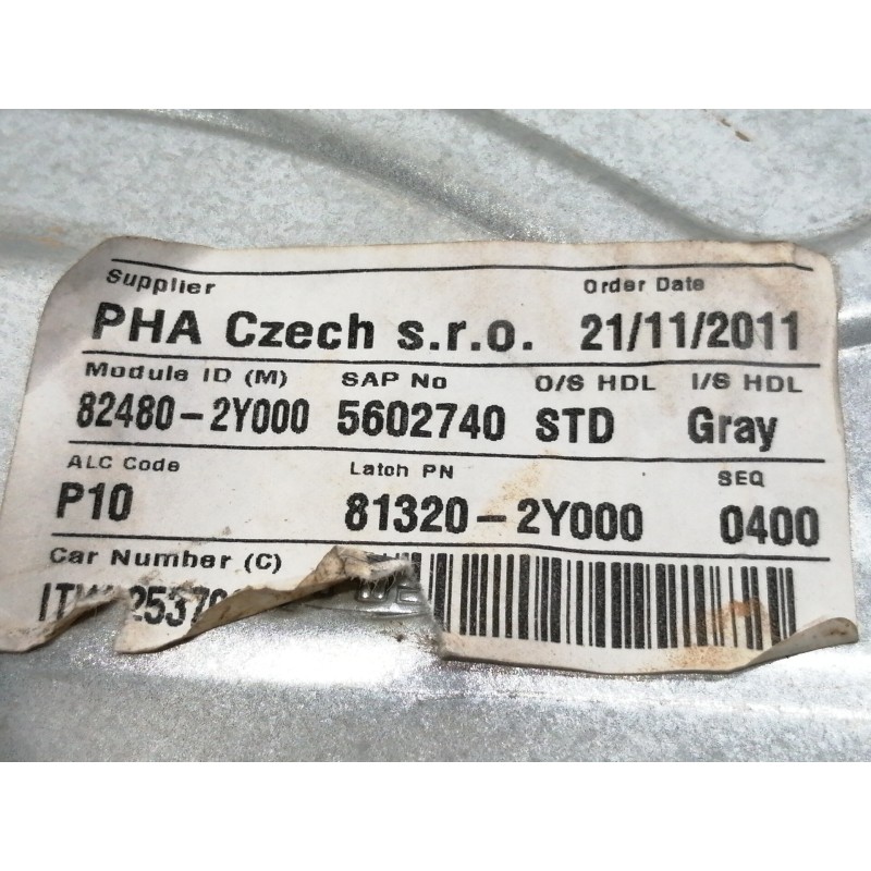 Recambio de elevalunas delantero derecho para hyundai ix35 comfort 2wd referencia OEM IAM 824802Y000  