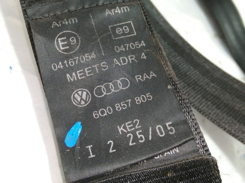 Recambio de cinturon seguridad trasero izquierdo para volkswagen polo (9n3) advance referencia OEM IAM 6Q0857805  