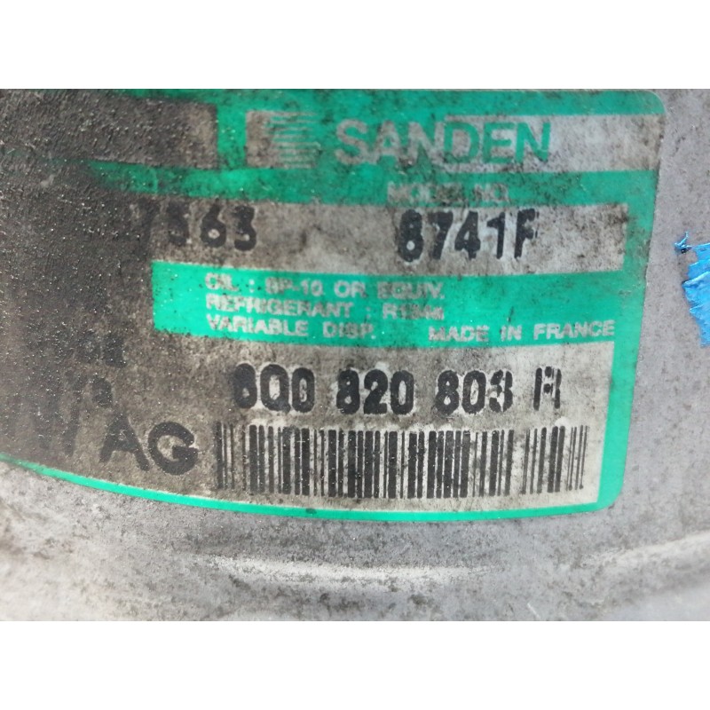 Recambio de compresor aire acondicionado para volkswagen polo (9n3) advance referencia OEM IAM 8Q0820803R 8741F 