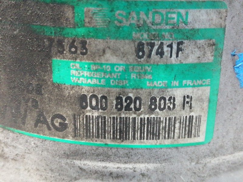 Recambio de compresor aire acondicionado para volkswagen polo (9n3) advance referencia OEM IAM 8Q0820803R 8741F 