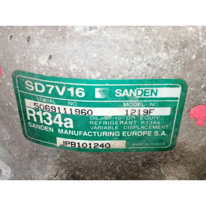 Recambio de compresor aire acondicionado para mg serie 25 (rf) classic (5-ptas.) referencia OEM IAM JPB101240  