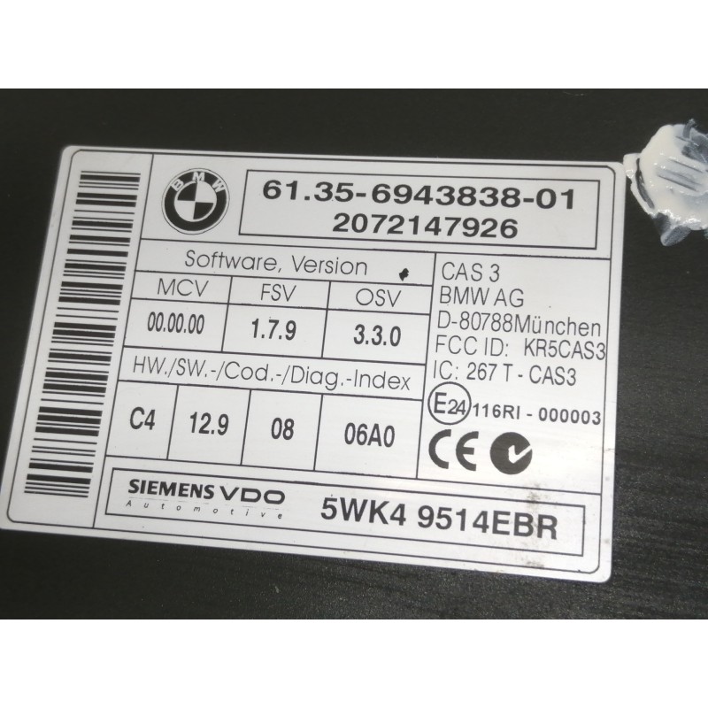 Recambio de modulo electronico para bmw x5 (e70) 3.0d referencia OEM IAM 61356943838 2072147926 