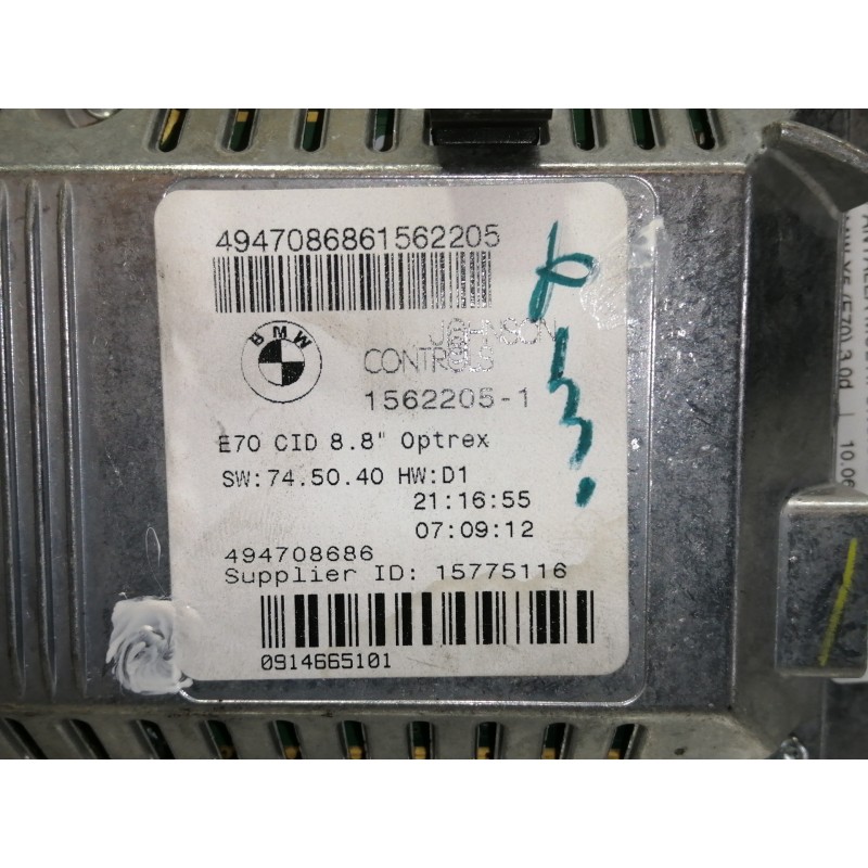 Recambio de pantalla multifuncion para bmw x5 (e70) 3.0d referencia OEM IAM 15622051 494708686 