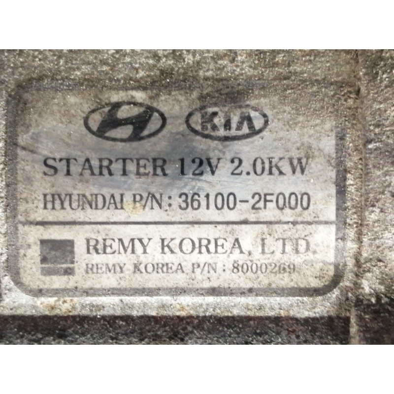 Recambio de motor arranque para kia sorento emotion 4wd referencia OEM IAM 361002F000 361002F000 8000269