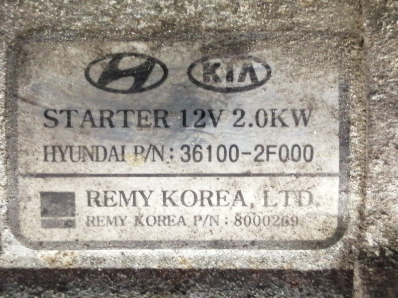 Recambio de motor arranque para kia sorento emotion 4wd referencia OEM IAM 361002F000 361002F000 8000269