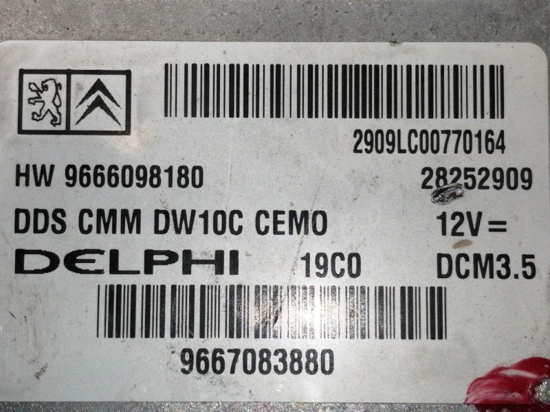 Recambio de centralita motor uce para peugeot rcz basis referencia OEM IAM 9666098180 9667083880 / 2909LC00770164 28252909