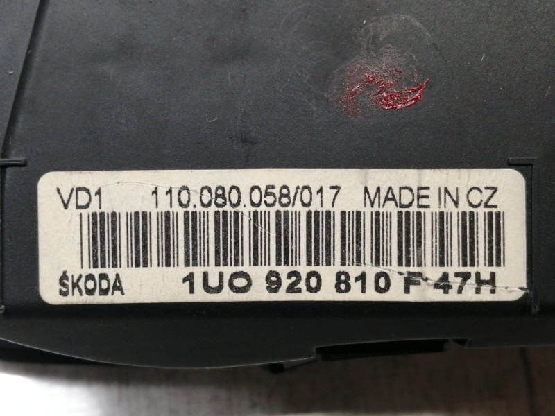 Recambio de cuadro instrumentos para skoda octavia berlina (1u2) 1.9 tdi referencia OEM IAM 1U0920810F47H 110080058 81071428 883